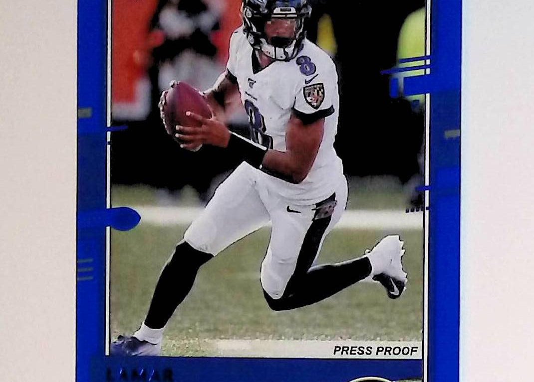 2020 Donruss Press Proof Blue #33 Lamar Jackson - LoCo Collectables