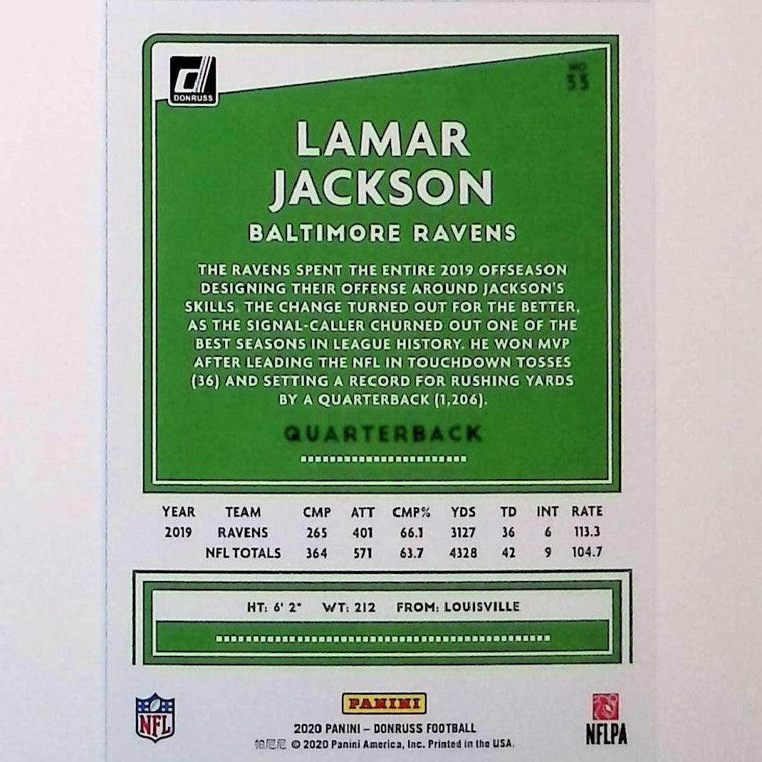 2020 Donruss Press Proof Blue #33 Lamar Jackson - LoCo Collectables