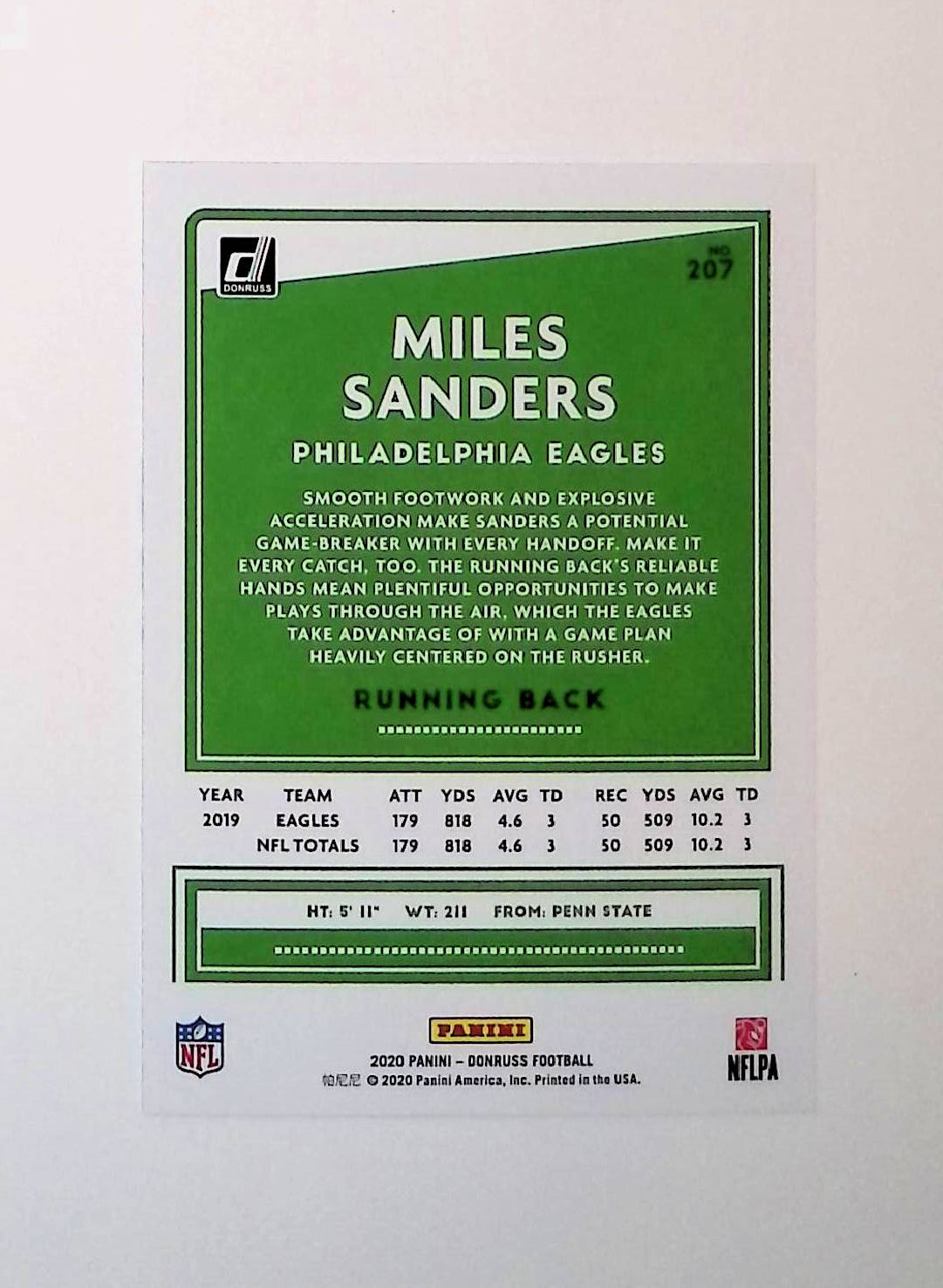 Miles Sanders 2020 Donruss #207 - LoCo Collectables