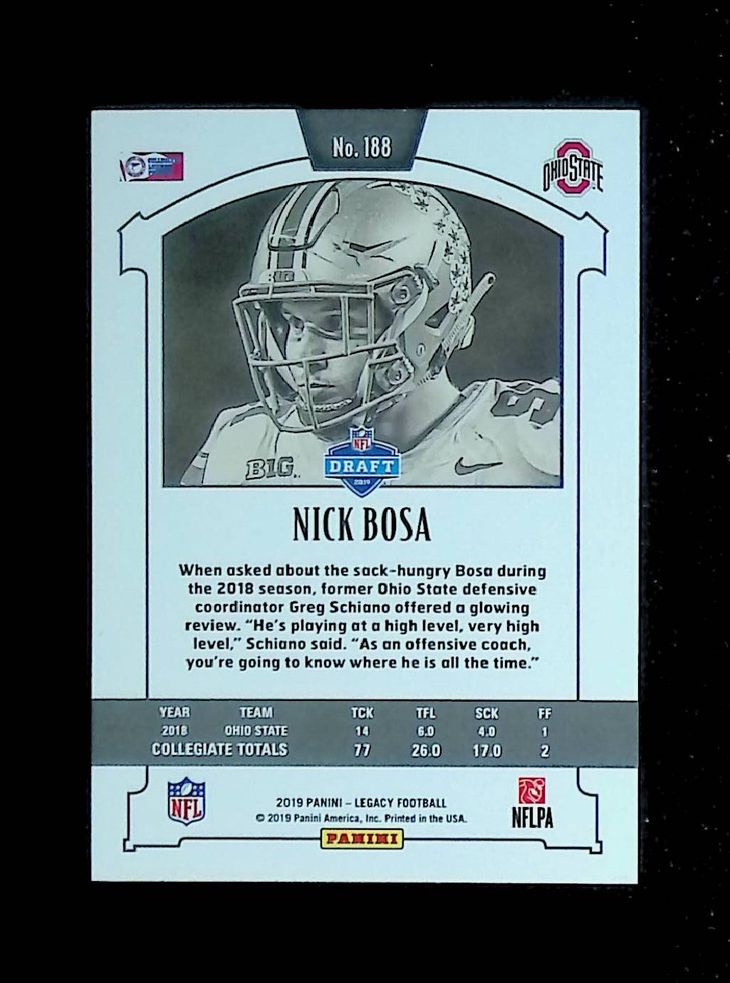 Nick Bosa 2019 Panini Legacy #188 (Rookie Card) - LoCo Collectables