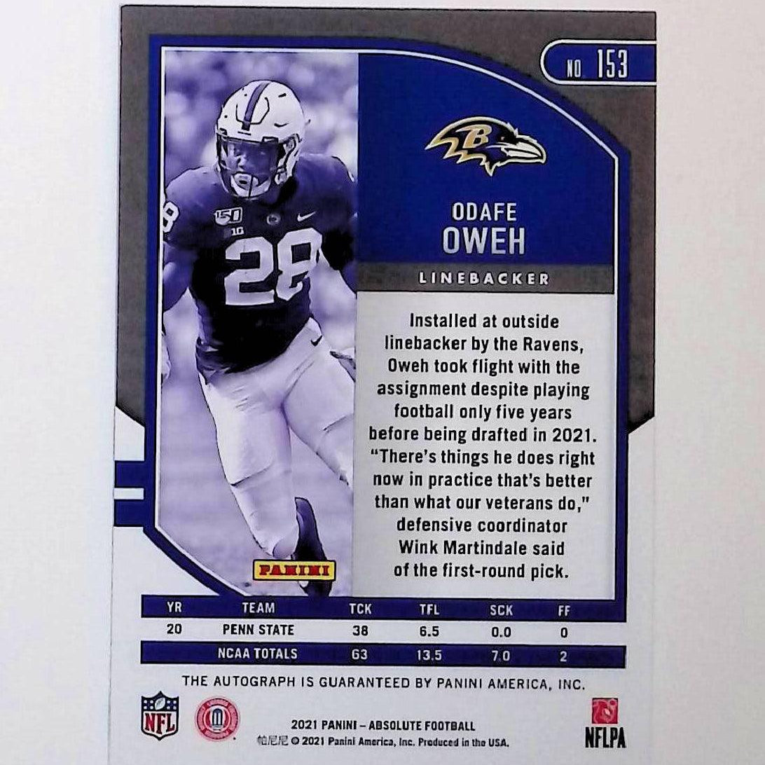 Odafe Oweh 2021 Panini Absolute Football Signature Rookies #153 (Rookie Card) - LoCo Collectables