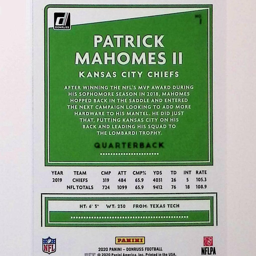 2020 Donruss #1 Patrick Mahomes II - LoCo Collectables