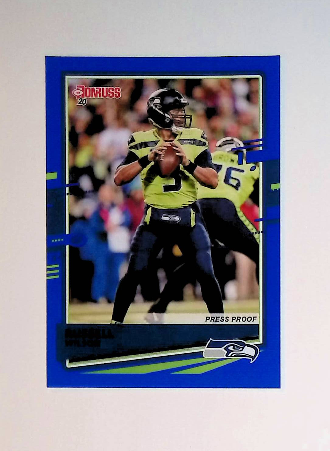 Russell Wilson 2020 Donruss Press Proof Blue #222 (Photo Variation SP) - LoCo Collectables