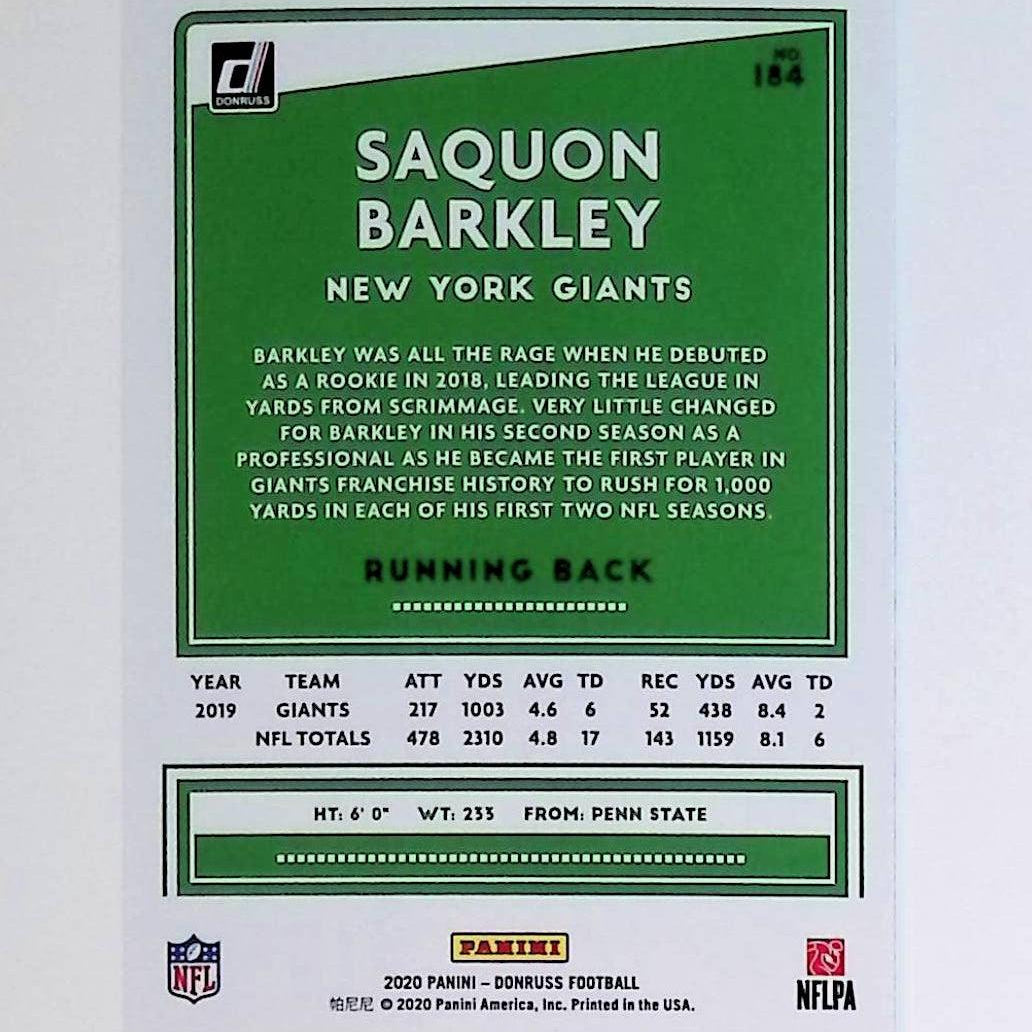 2020 Donruss #184 Saquon Barkley - LoCo Collectables