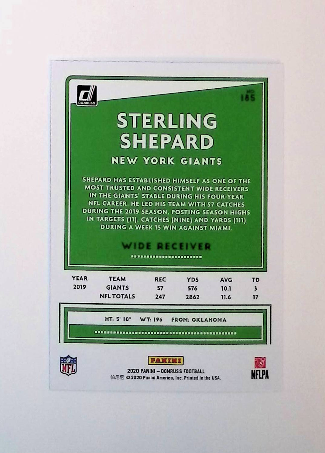 Sterling Shepard 2020 Donruss Press Proof Blue #185 - LoCo Collectables