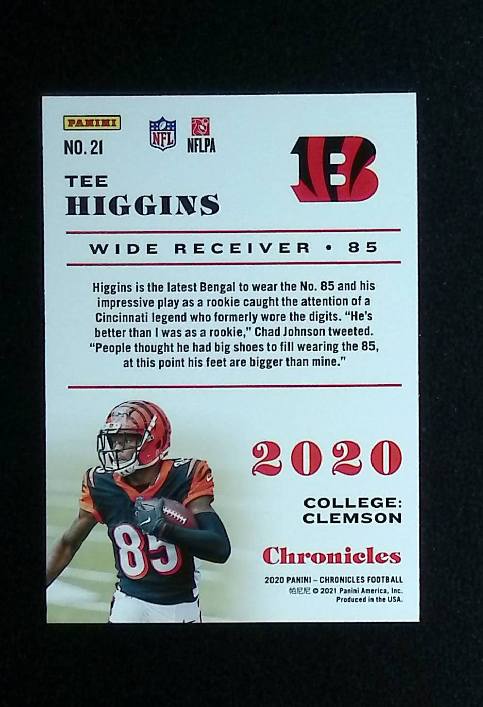 Tee Higgins 2020 Panini Chronicles #21 (Rookie Card) - LoCo Collectables