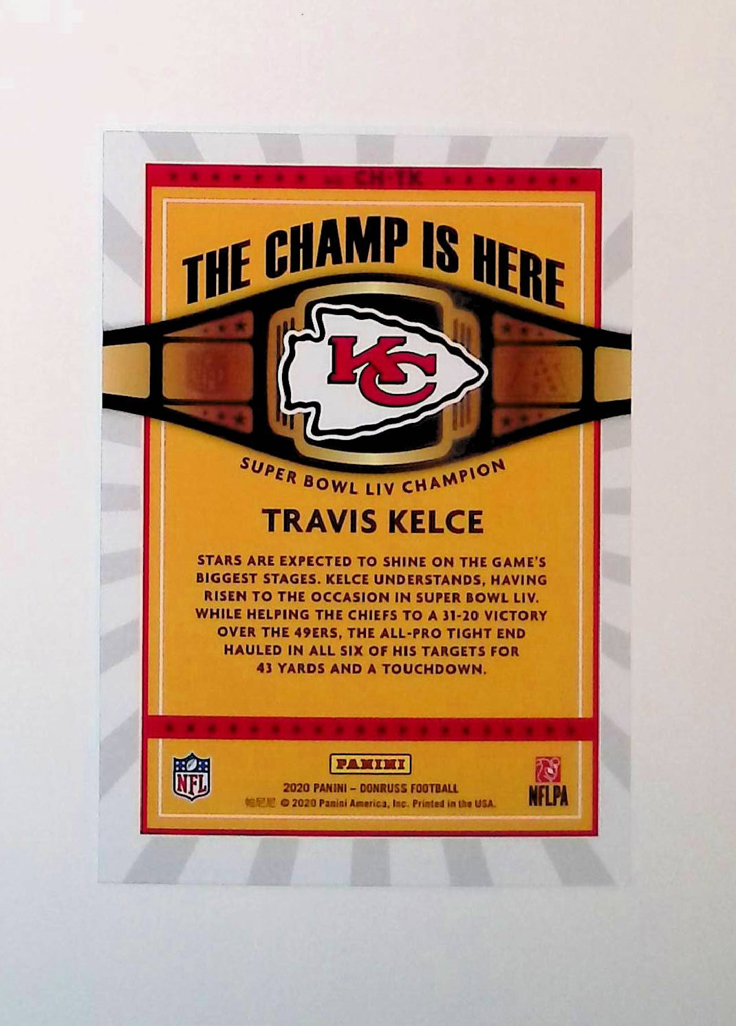 Travis Kelce 2020 Donruss The Champ is Here #CH-TK - LoCo Collectables