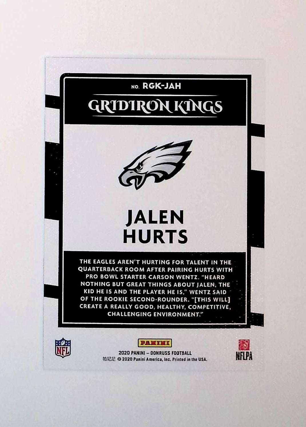 Jalen Hurts 2020 Donruss Rookie Gridiron Kings #RGK-JAH (RC) - LoCo Collectables